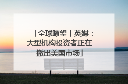 全球瞭望丨英媒：大型机构投资者正在撤出美国市场