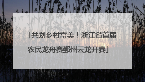 共划乡村富美！浙江省首届农民龙舟赛鄞州云龙开赛
