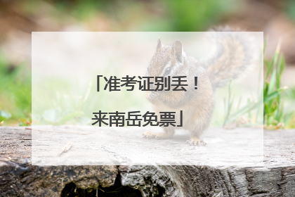 准考证别丢！来南岳免票