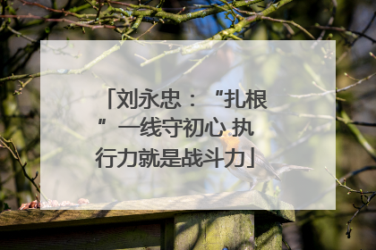 刘永忠：“扎根”一线守初心 执行力就是战斗力