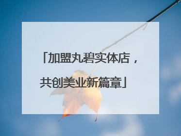 加盟丸碧实体店，共创美业新篇章