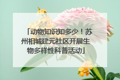 动物知识知多少！苏州相城建元社区开展生物多样性科普活动