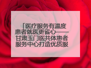 医疗服务有温度 患者就医更省心——甘肃玉门医共体患者服务中心打造优质服务新名片