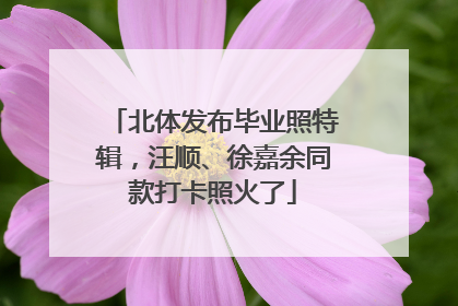 北体发布毕业照特辑，汪顺、徐嘉余同款打卡照火了