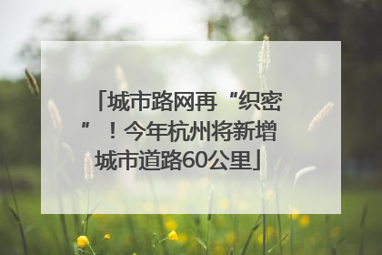 城市路网再“织密”！今年杭州将新增城市道路60公里