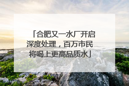 合肥又一水厂开启深度处理，百万市民将喝上更高品质水