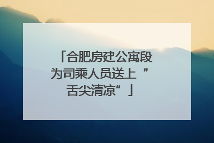 合肥房建公寓段为司乘人员送上“舌尖清凉”