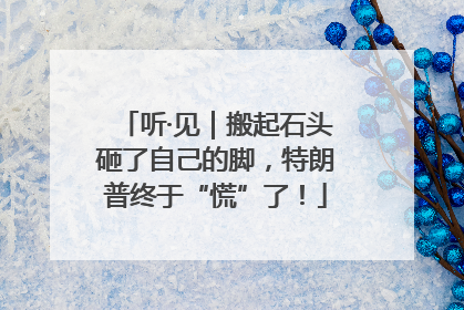 听·见｜搬起石头砸了自己的脚，特朗普终于“慌”了！