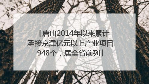 唐山2014年以来累计承接京津亿元以上产业项目948个，居全省前列