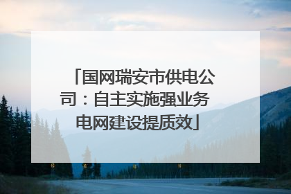 国网瑞安市供电公司：自主实施强业务 电网建设提质效