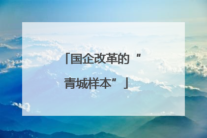 国企改革的“青城样本”