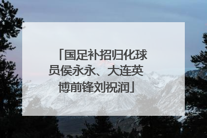 国足补招归化球员侯永永、大连英博前锋刘祝润