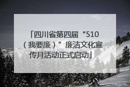 四川省第四届“510（我要廉）”廉洁文化宣传月活动正式启动