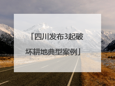 四川发布3起破坏耕地典型案例