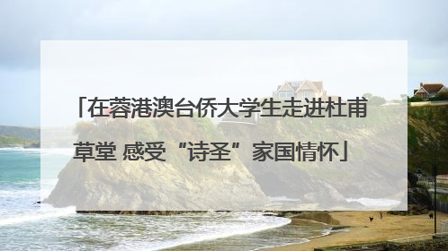 在蓉港澳台侨大学生走进杜甫草堂 感受“诗圣”家国情怀