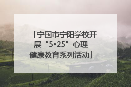 宁国市宁阳学校开展“5•25”心理健康教育系列活动