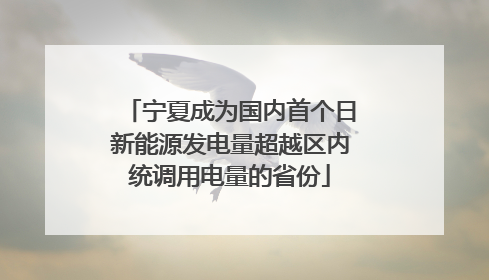 宁夏成为国内首个日新能源发电量超越区内统调用电量的省份
