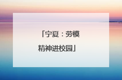 宁夏：劳模精神进校园