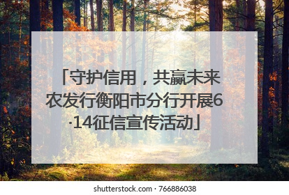 守护信用，共赢未来 农发行衡阳市分行开展6·14征信宣传活动
