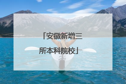 安徽新增三所本科院校