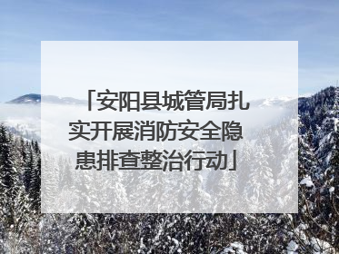 安阳县城管局扎实开展消防安全隐患排查整治行动