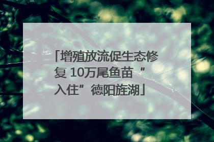 增殖放流促生态修复 10万尾鱼苗“入住”德阳旌湖