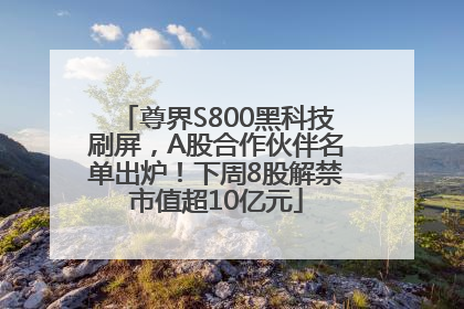 尊界S800黑科技刷屏，A股合作伙伴名单出炉！下周8股解禁市值超10亿元