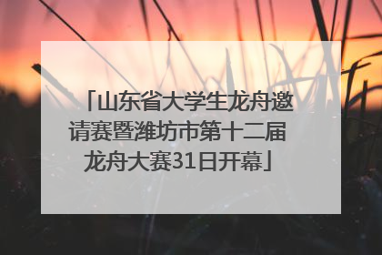 山东省大学生龙舟邀请赛暨潍坊市第十二届龙舟大赛31日开幕
