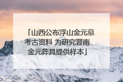 山西公布浮山金元墓考古资料 为研究晋南金元葬具提供样本