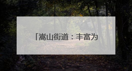 嵩山街道：丰富为民服务场景 打造“家门口”品质生活