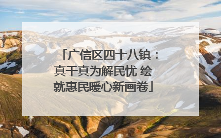 广信区四十八镇：真干真为解民忧 绘就惠民暖心新画卷