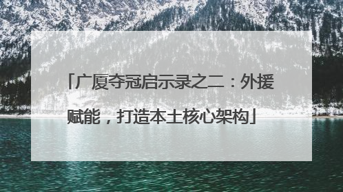 广厦夺冠启示录之二：外援赋能，打造本土核心架构