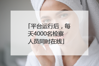 平台运行后，每天4000名检察人员同时在线