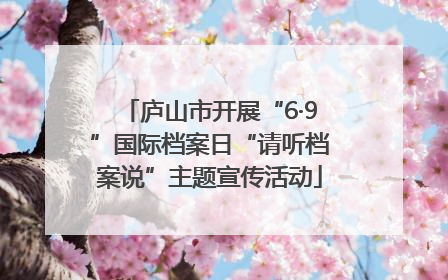 庐山市开展“6·9”国际档案日“请听档案说”主题宣传活动