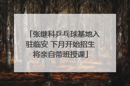 张继科乒乓球基地入驻临安 下月开始招生将亲自带班授课