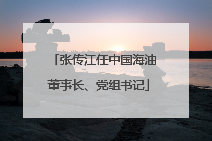 张传江任中国海油董事长、党组书记