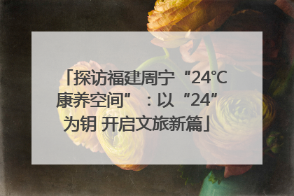 探访福建周宁“24℃康养空间”：以“24”为钥 开启文旅新篇
