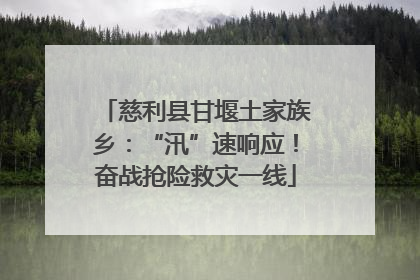 慈利县甘堰土家族乡：“汛”速响应！奋战抢险救灾一线