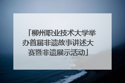 柳州职业技术大学举办首届非遗故事讲述大赛暨非遗展示活动
