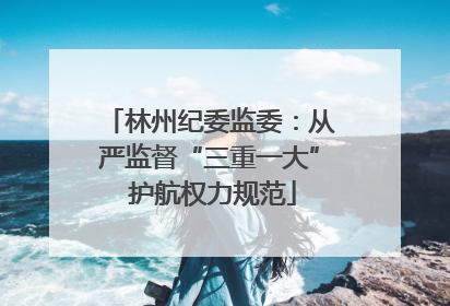 林州纪委监委：从严监督“三重一大” 护航权力规范