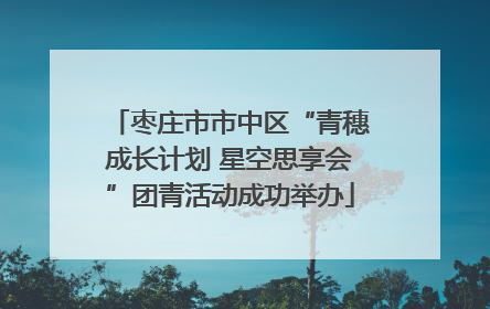 枣庄市市中区“青穗成长计划 星空思享会”团青活动成功举办