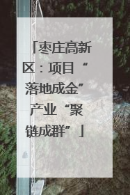 枣庄高新区：项目“落地成金” 产业“聚链成群”