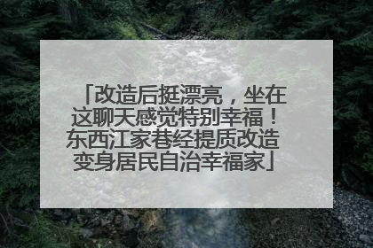 改造后挺漂亮，坐在这聊天感觉特别幸福！东西江家巷经提质改造变身居民自治幸福家