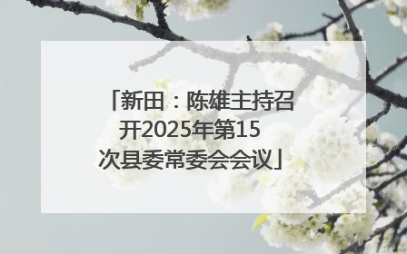 新田：陈雄主持召开2025年第15次县委常委会会议