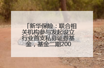 新华保险：联合相关机构参与发起设立行业首支私募证券基金，基金二期200亿元已募集完毕