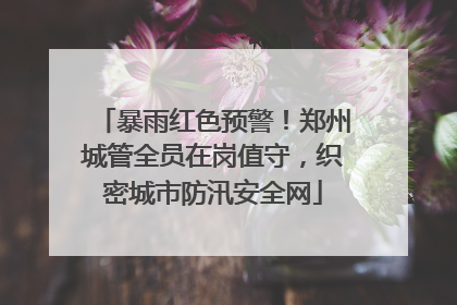 暴雨红色预警！郑州城管全员在岗值守，织密城市防汛安全网