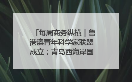 每周商务纵横｜鲁港澳青年科学家联盟成立；青岛西海岸国际能源自贸港启用