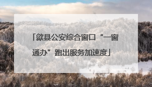 歙县公安综合窗口“一窗通办”跑出服务加速度