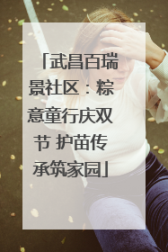 武昌百瑞景社区：粽意童行庆双节 护苗传承筑家园