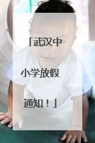 武汉中小学放假通知!
